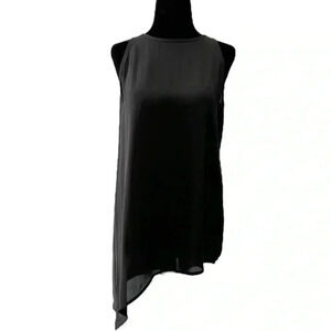 Ricki’s Blouse Sheer Sleeveless Halter Tank Asymmetric  Flowy Top Black Small